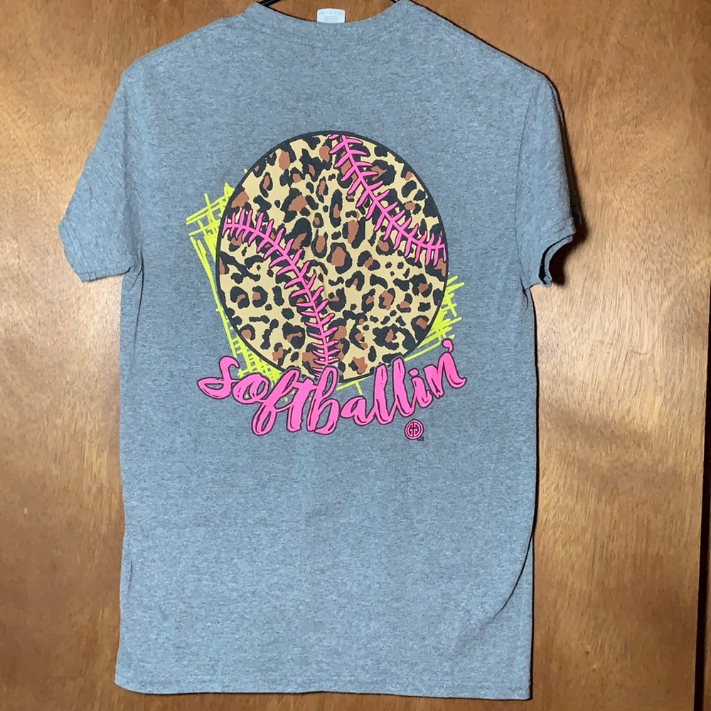 Leopard Print Softball Tee